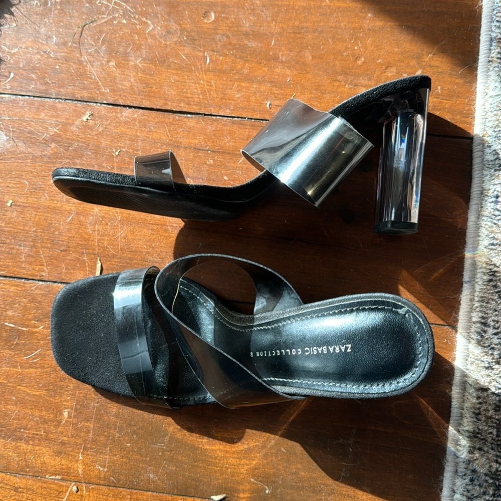 Zara transparent healed sandals